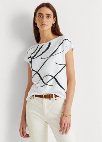 Vita Ralph Lauren-tröjor i bomullsblandning med logotyp för kvinnor