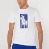 Vita Ralph Lauren tryckta T-shirts med rund hals för män