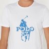 Vita Ralph Lauren tryckta T-shirts med rund hals för män