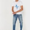 Vita Ralph Lauren tryckta T-shirts med rund hals för män
