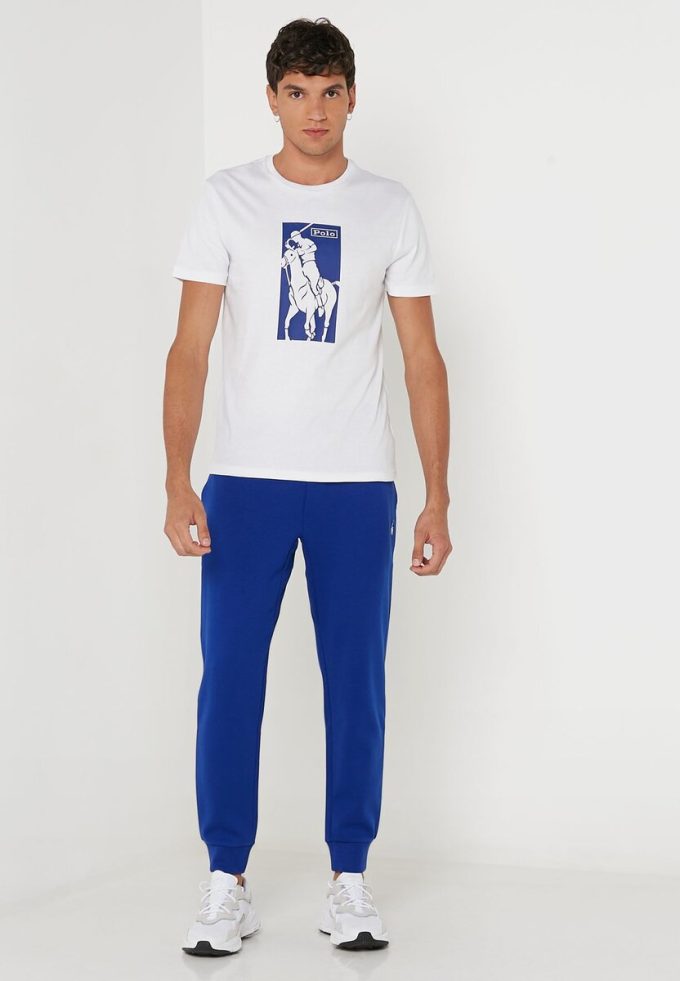 Vita Ralph Lauren tryckta T-shirts med rund hals för män