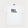 Vita T-shirts för Ralph Lauren Rl logotyp för kvinnor