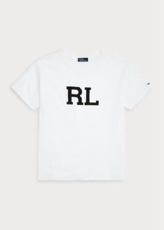 Vita T-shirts för Ralph Lauren Rl logotyp för kvinnor