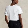 Vita T-shirts för Ralph Lauren Rl logotyp för kvinnor