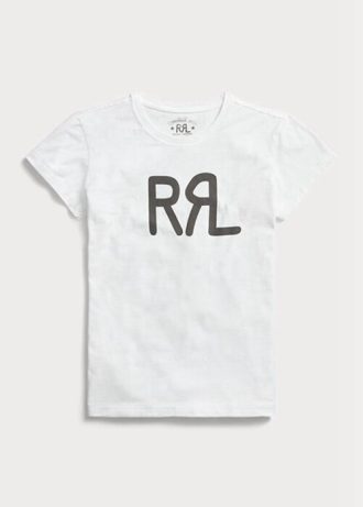 Vita T-shirts i bomullströja med logotyp Ralph Lauren för kvinnor