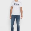 Vita t-shirts med Ralph Lauren bröstlogotyp för män