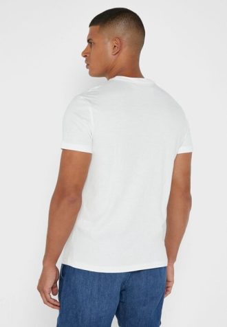 Vita t-shirts med rund hals för män Ralph Lauren bröstlogotyp Vita t-shirts med rund hals för män Ralph Lauren bröstlogotyp