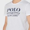 Vita t-shirts med rund hals för män Ralph Lauren slogan