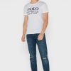 Vita t-shirts med rund hals för män Ralph Lauren slogan