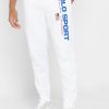 Vita träningsbyxor med Ralph Lauren logotyp för män Vita träningsbyxor med Ralph Lauren logotyp för män